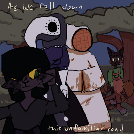 fully rendered, 4 characters, complex background