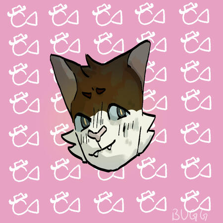 headshot, fully rendered, patterned background