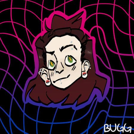 headshot, pattern background, colored