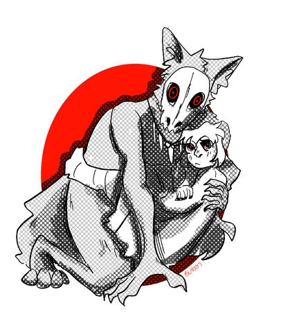 two characters, fullbodies, shading